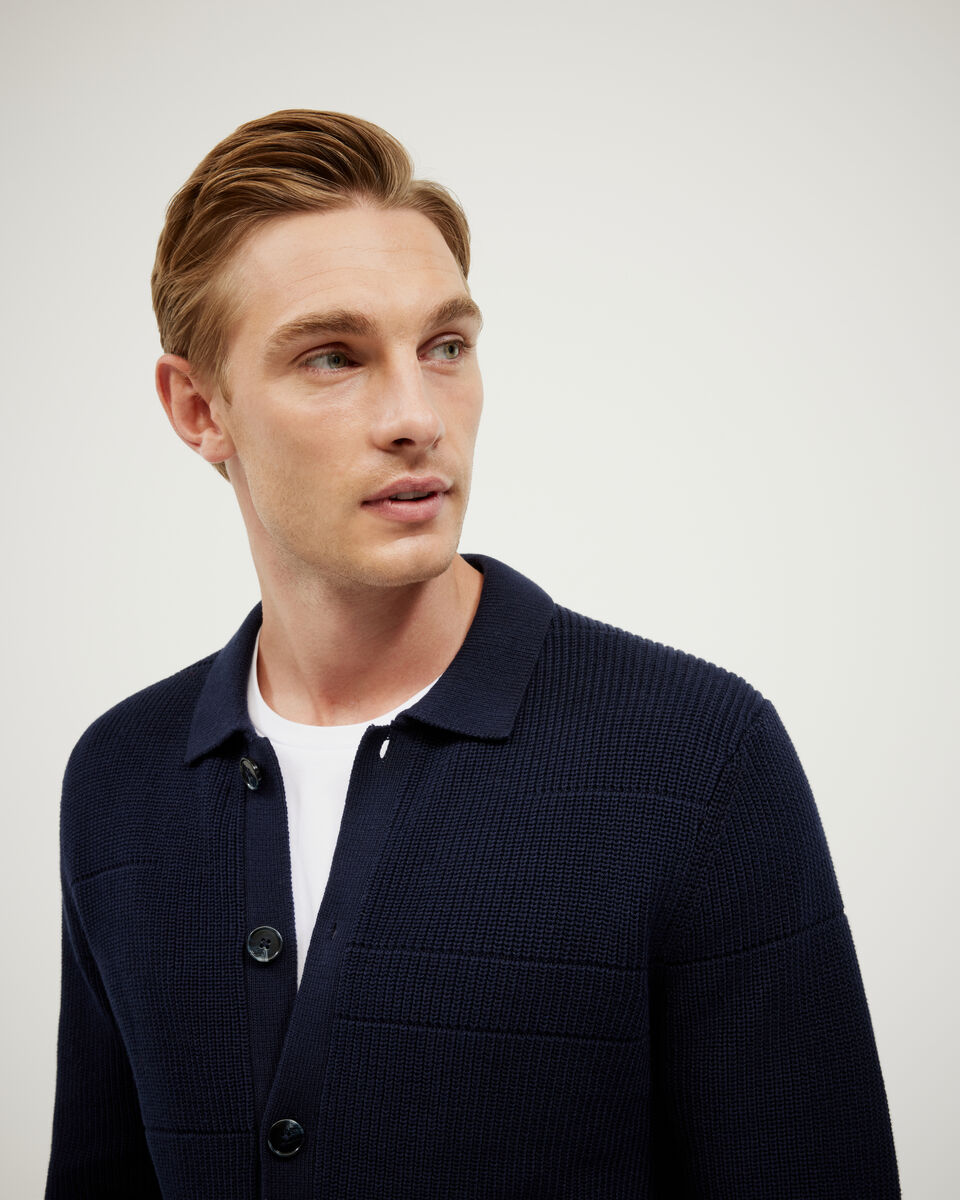 Tonal Stripe Button Down Knit, , hi-res
